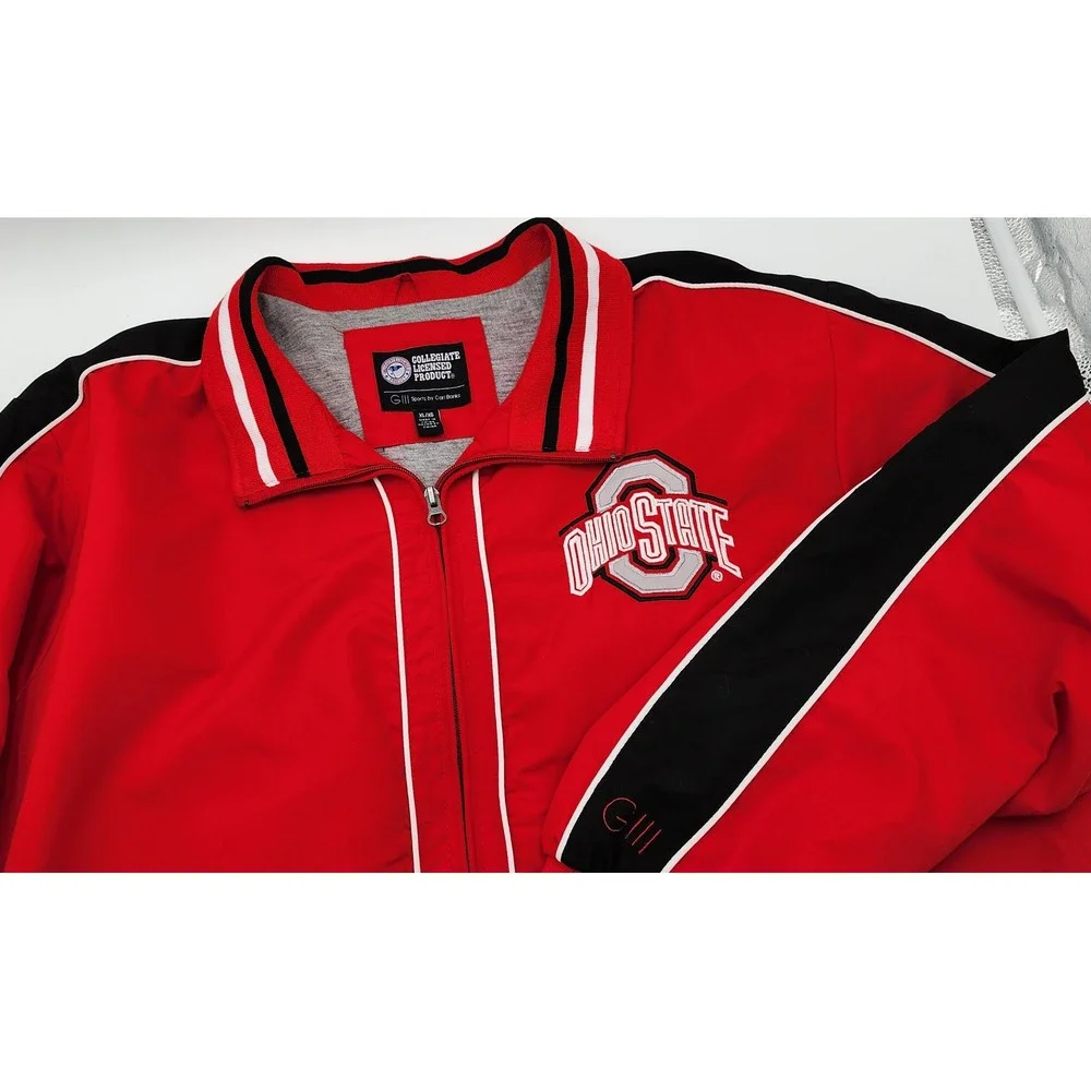Ohio State Buckeyes Jacket Mens XL GIII Sports Carl Banks Red Full Zip NCAA